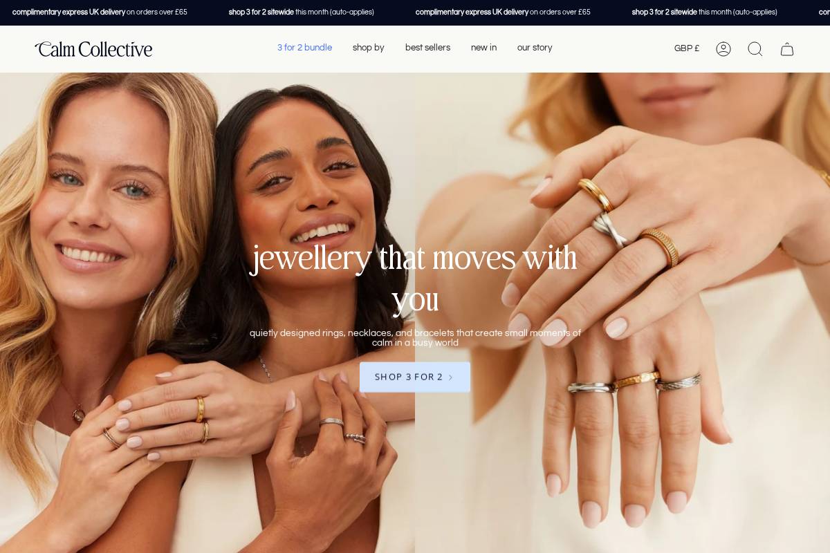 Calm Collective homepage screenshot