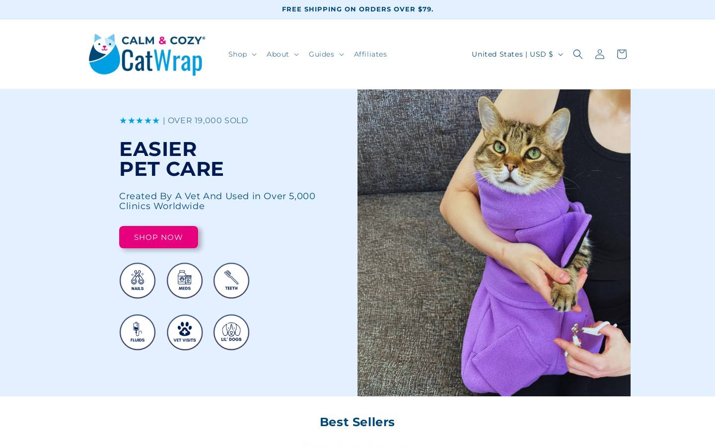 calmcozycat.com homepage screenshot