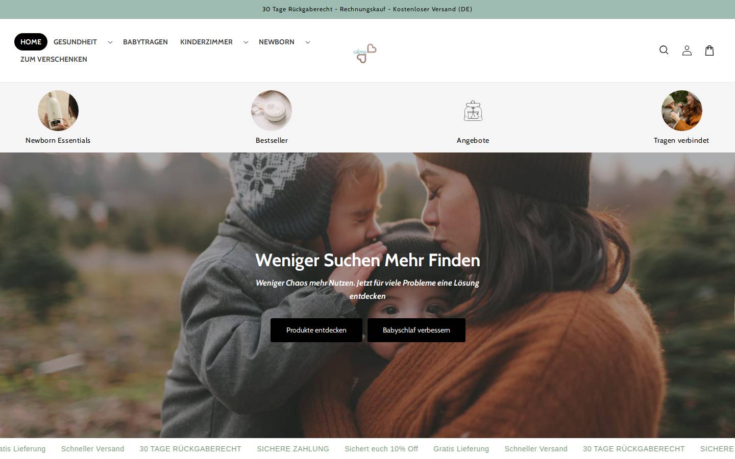 calme-baby.de homepage screenshot