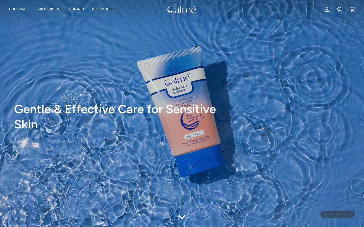 calmebeauty.com homepage screenshot
