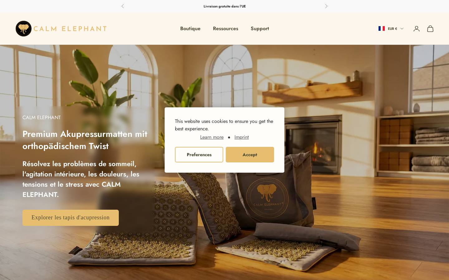 calmelephant.fr homepage screenshot