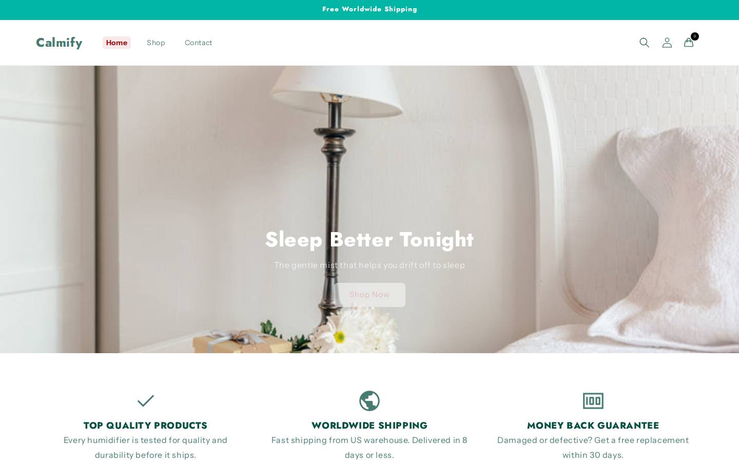 calmifyshop.com homepage screenshot