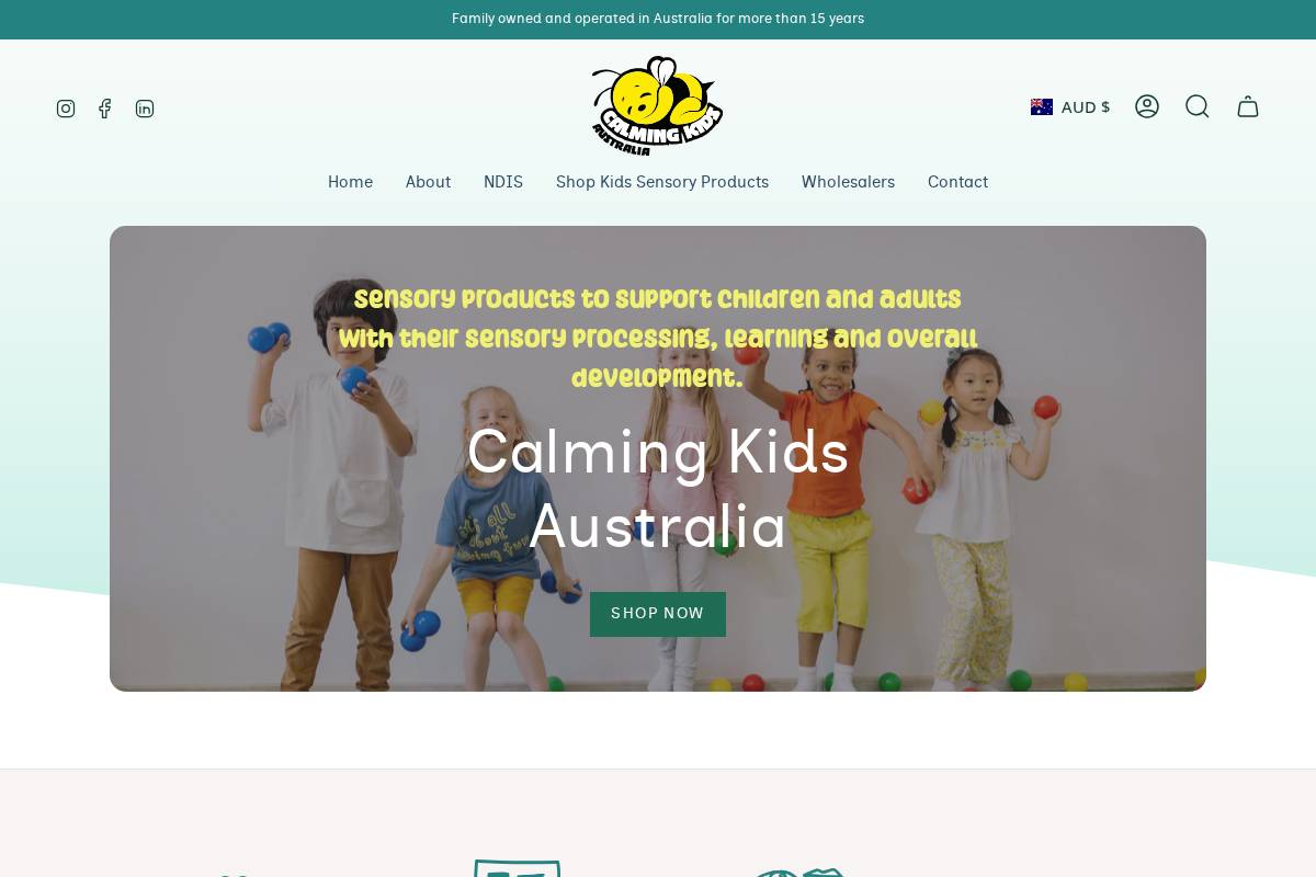 calmingkids.com.au homepage screenshot