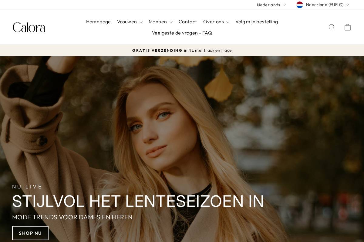 Calora homepage screenshot