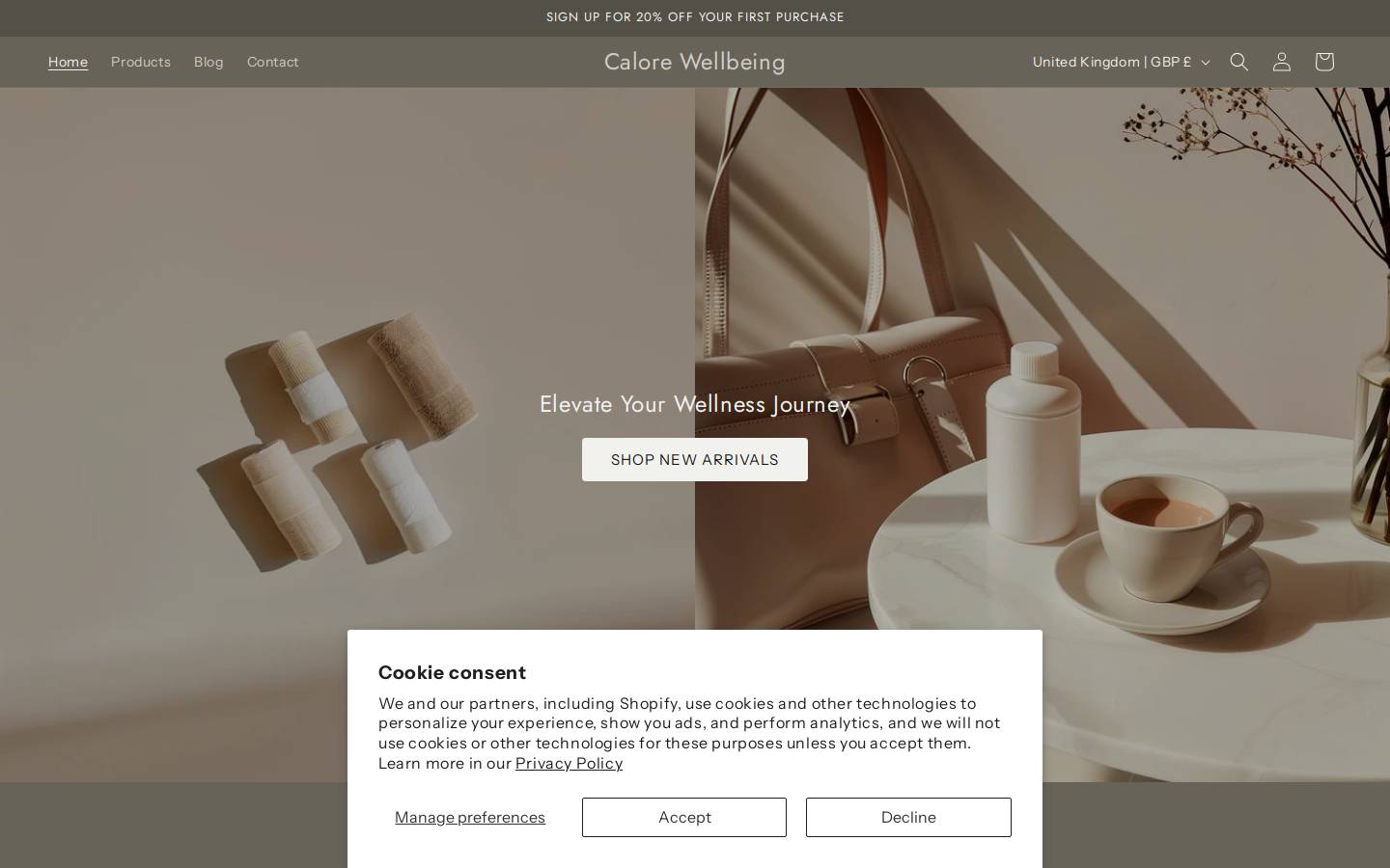 calorewellbeing.com homepage screenshot