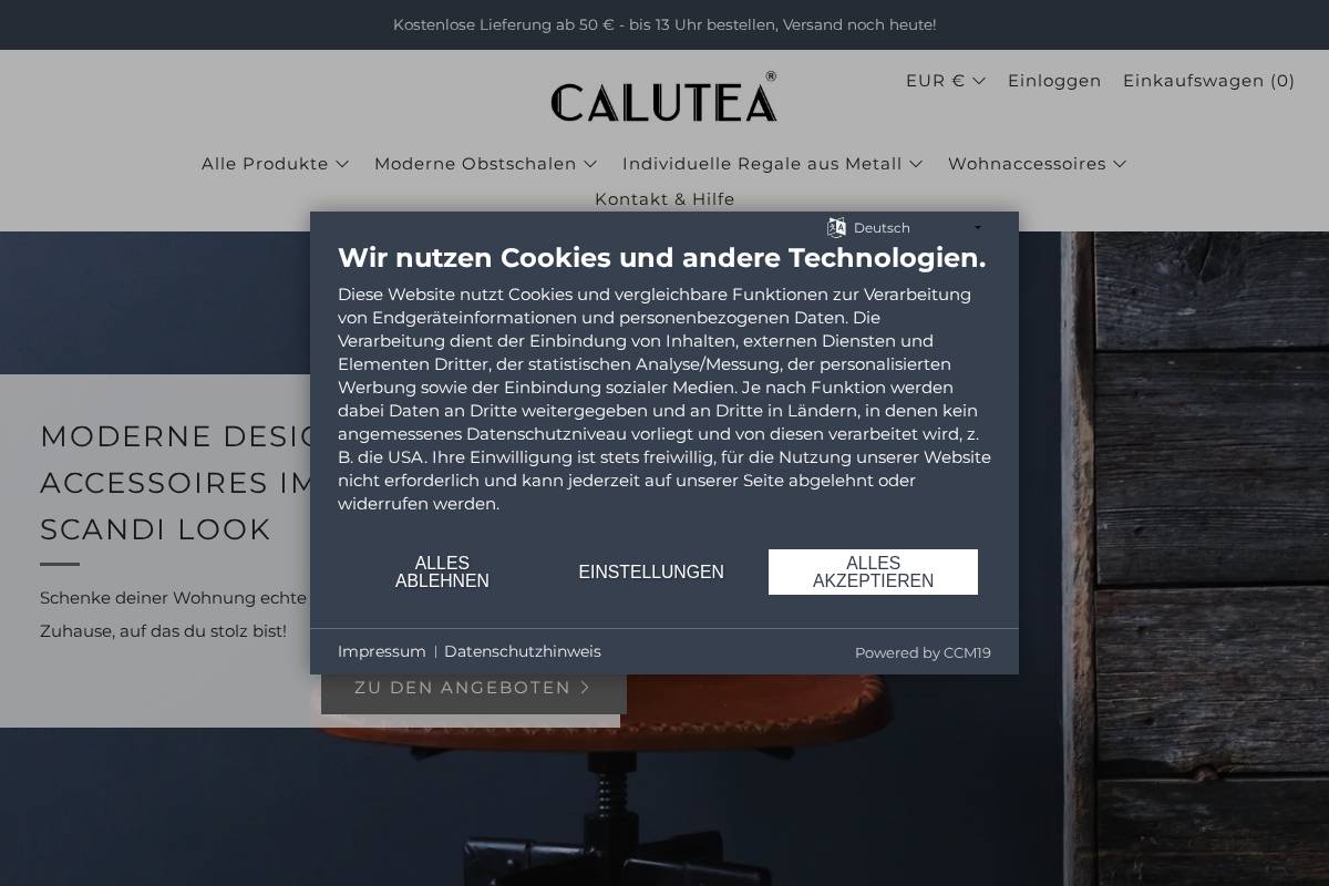 calutea.de homepage screenshot