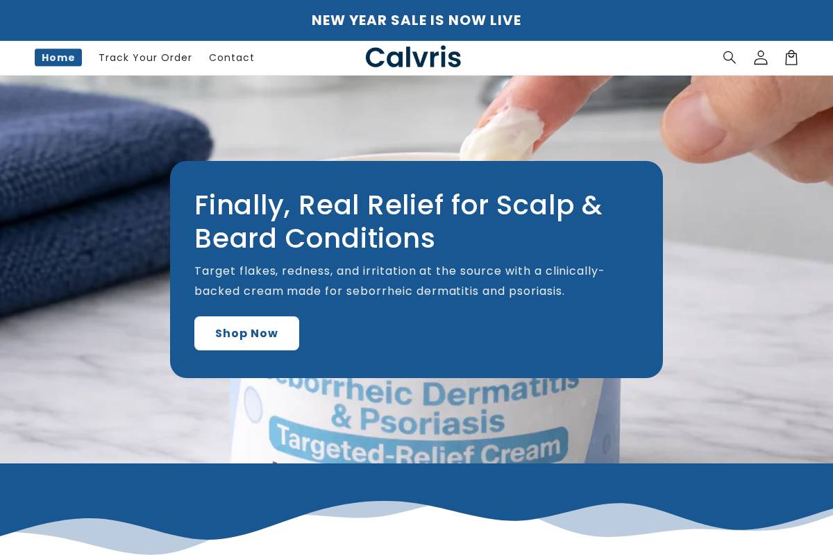 Calvris homepage screenshot