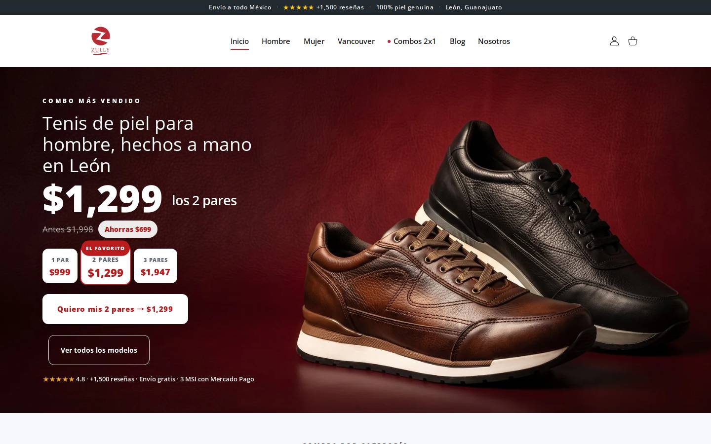 calzadozully.com homepage screenshot