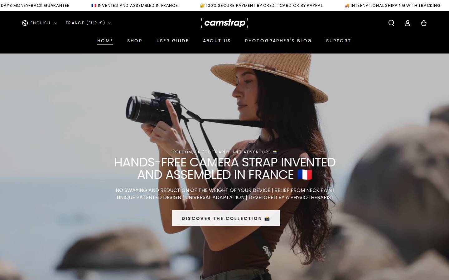 Cam Strap homepage screenshot