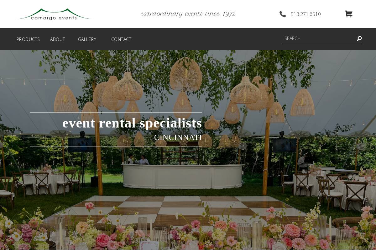 camargoevents.com homepage screenshot