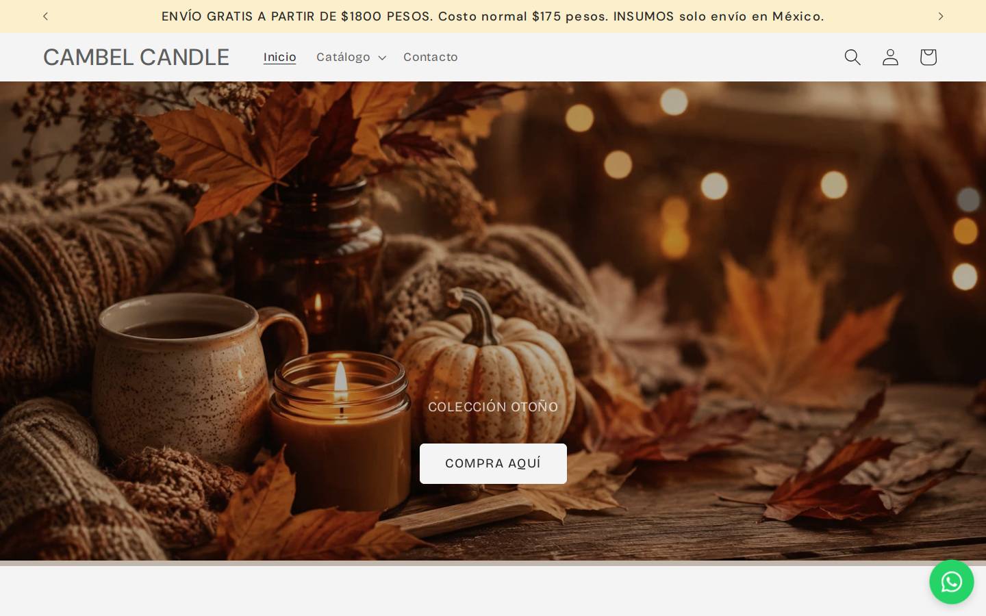 cambelcandle.com homepage screenshot