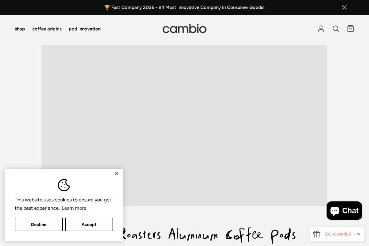 cambioroasters.com homepage screenshot