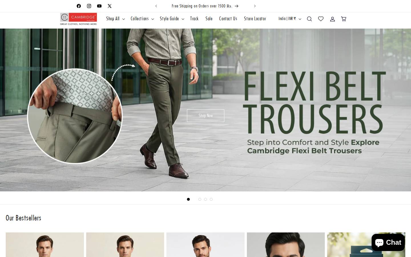 cambridgeapparels.com homepage screenshot