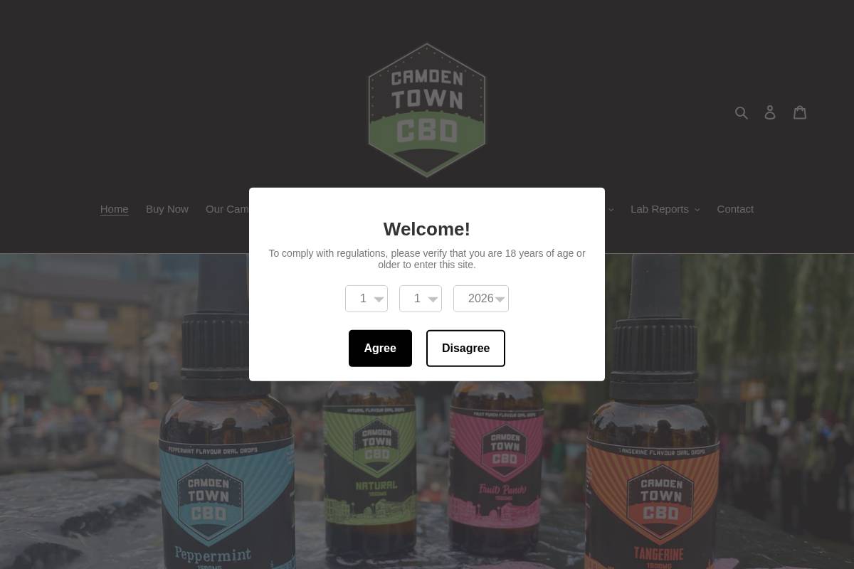 Camden Town CBD homepage screenshot