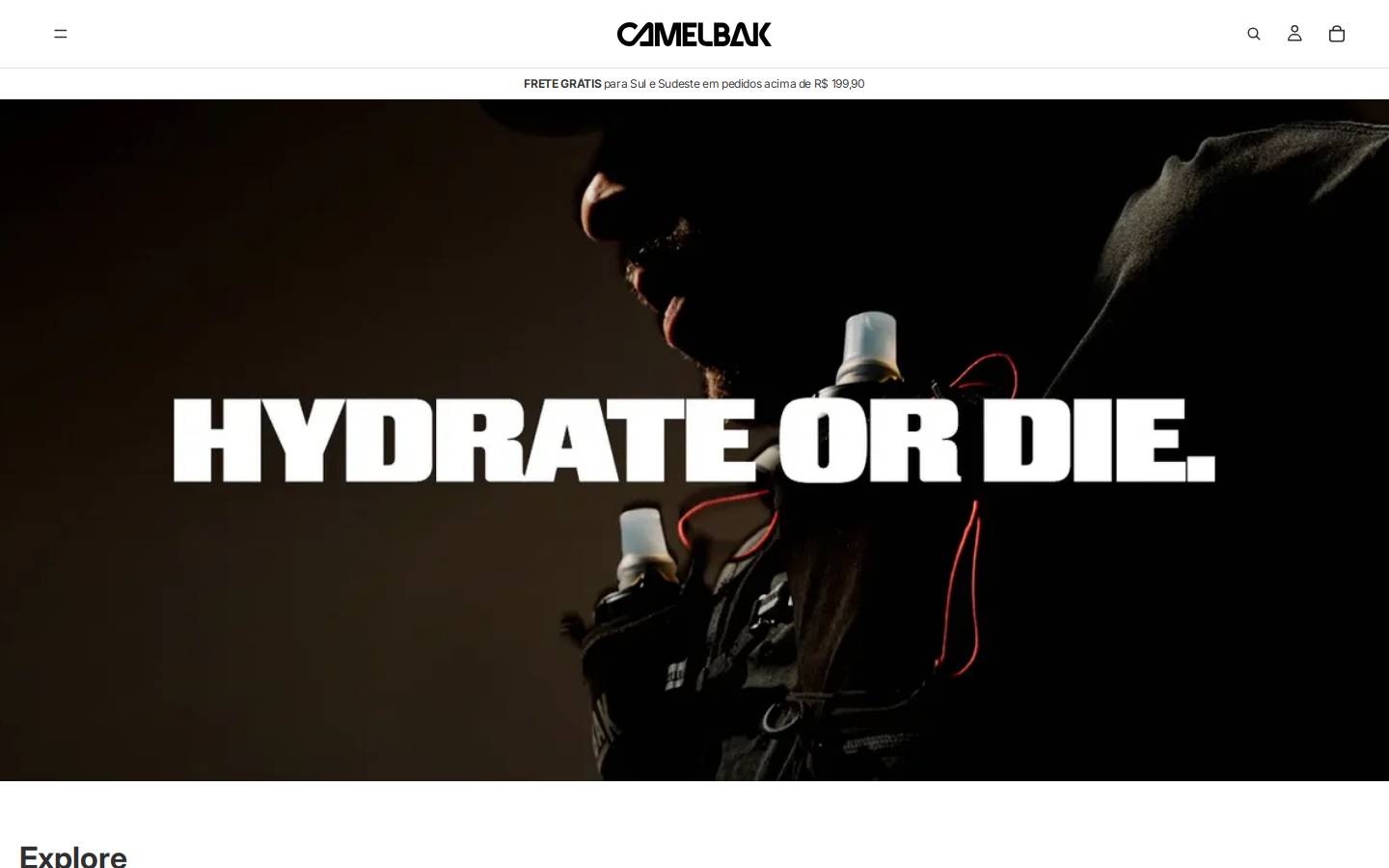 CamelBak homepage screenshot