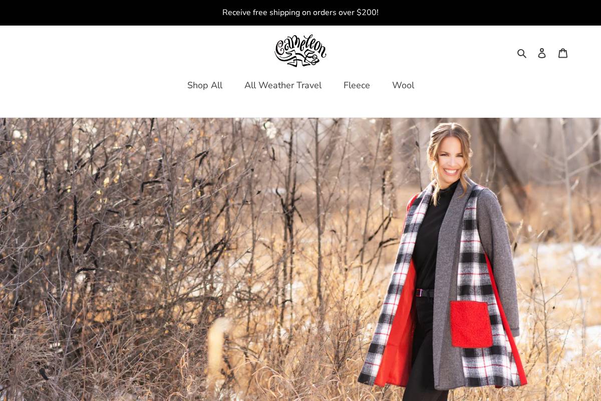 cameleonjackets.com homepage screenshot