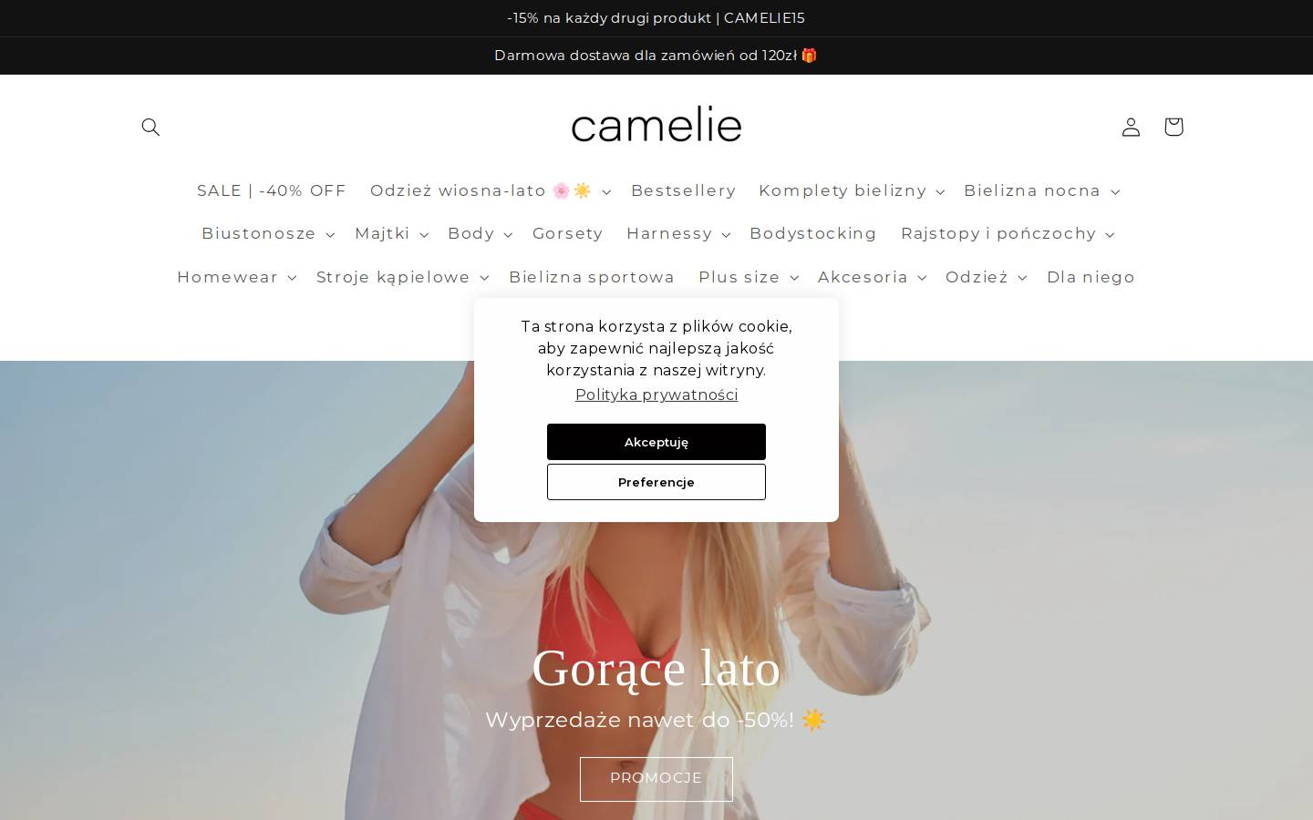 Camelie homepage screenshot