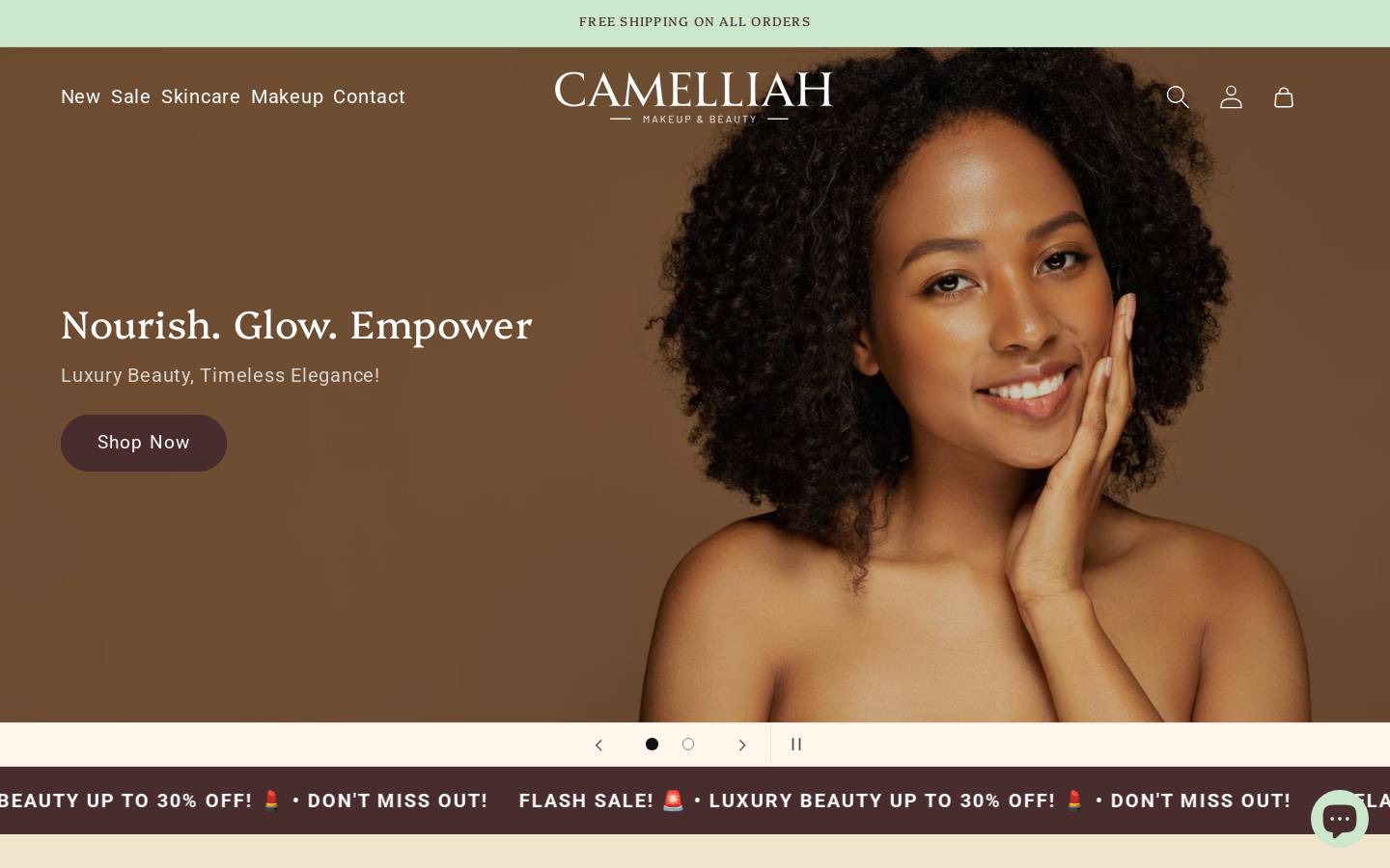 camelliah.beauty homepage screenshot