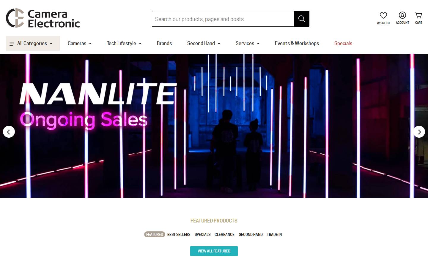 Camera Electronic homepage screenshot