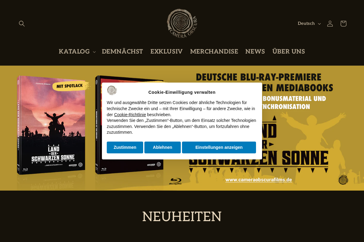 Camera Obscura Filmdistribution homepage screenshot