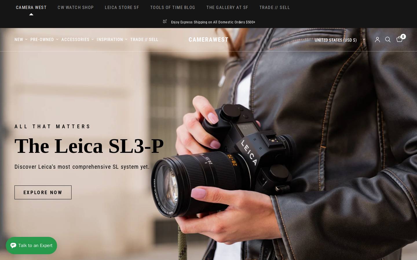 camerawest.com homepage screenshot