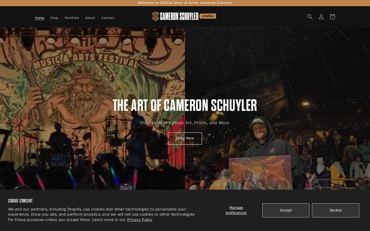 cameronschuyler.com homepage screenshot