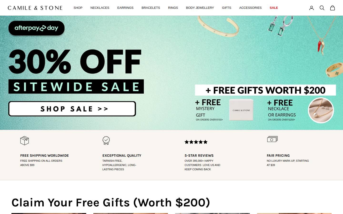 camileandstone.com homepage screenshot