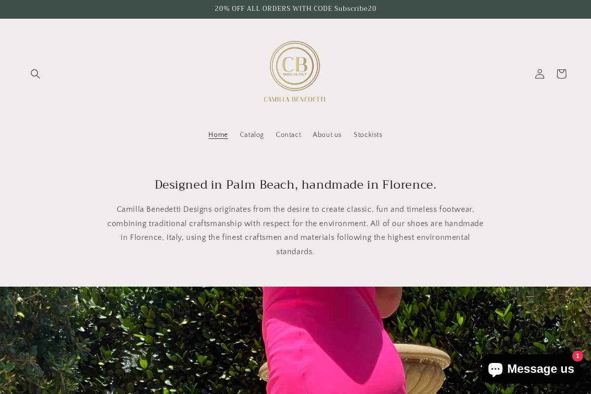 camillabenedettidesigns.com homepage screenshot