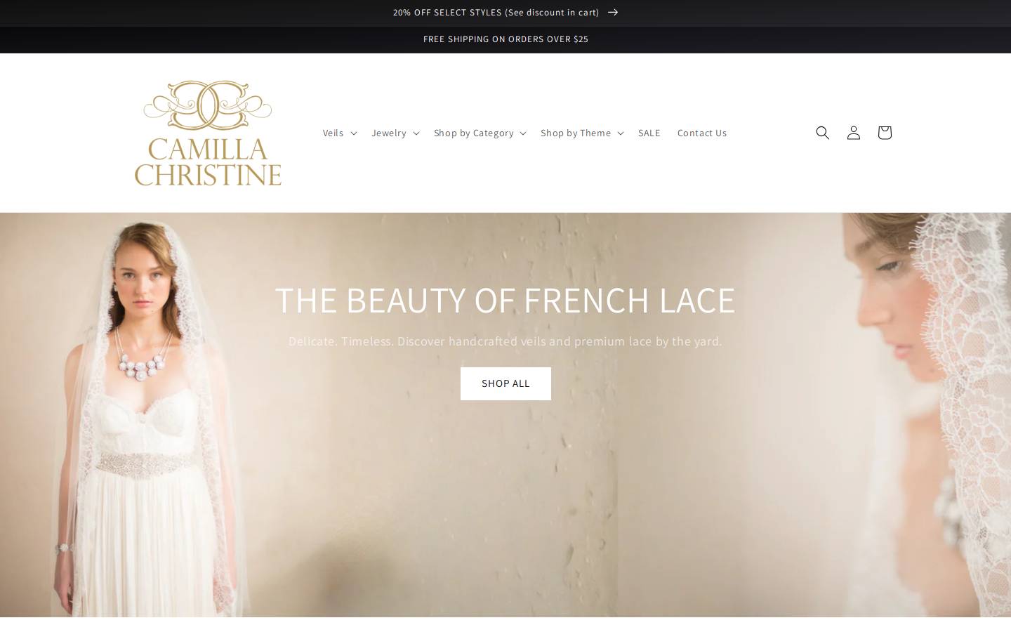 camillachristine.com homepage screenshot