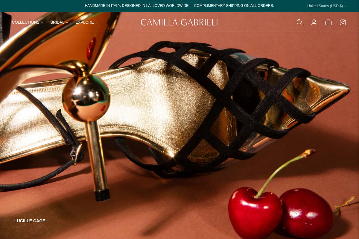 camillagabrieli.com homepage screenshot