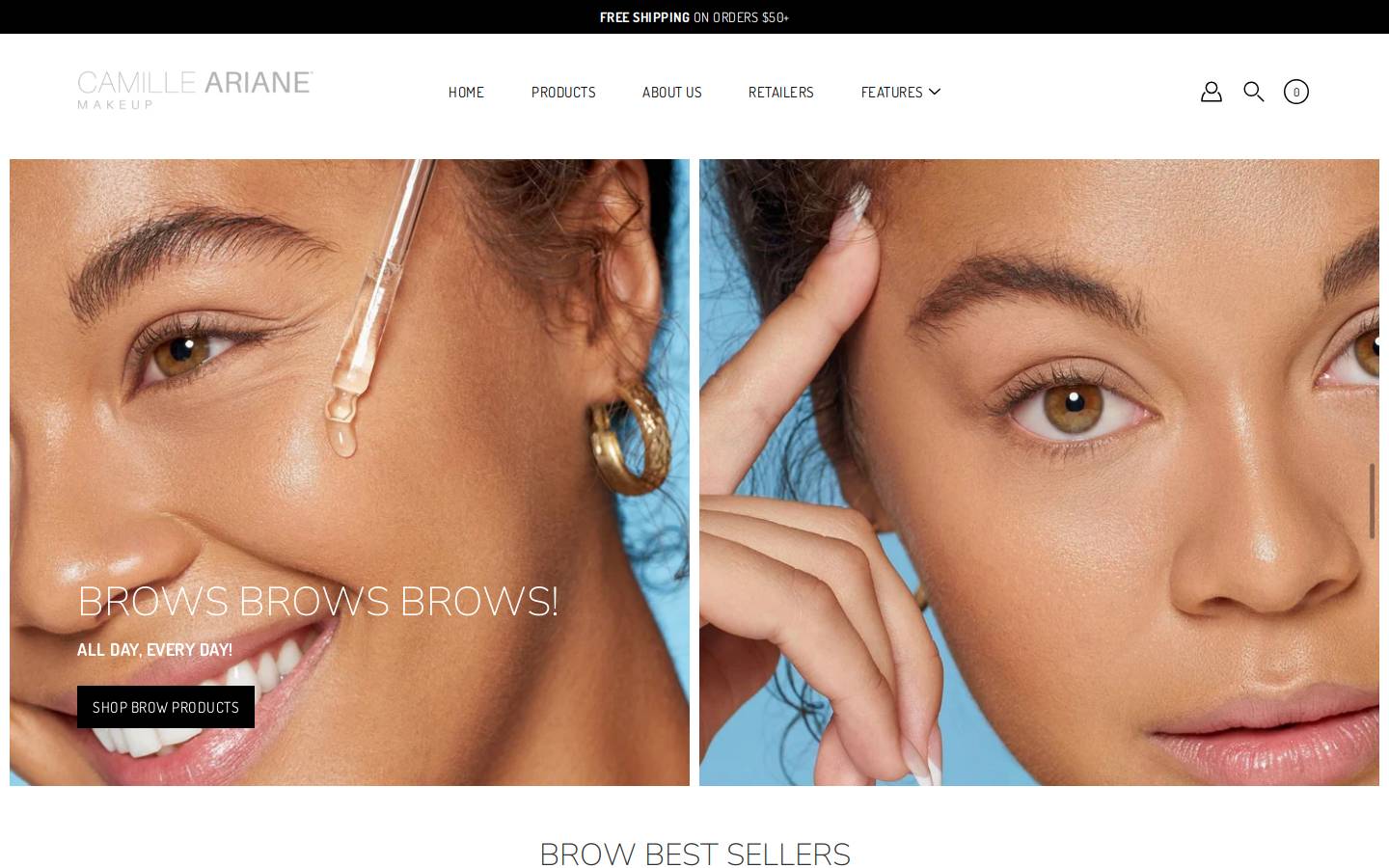 camilleariane-makeup.com homepage screenshot