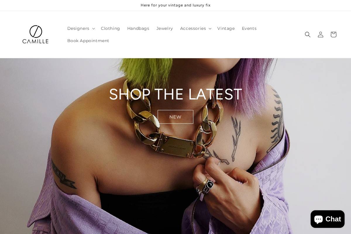 camilledesignsf.com homepage screenshot