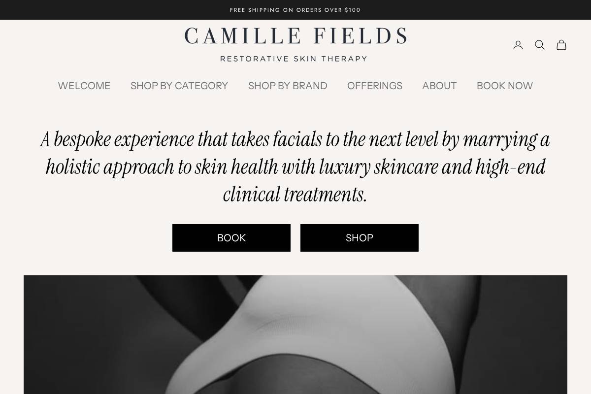camillefields.com homepage screenshot