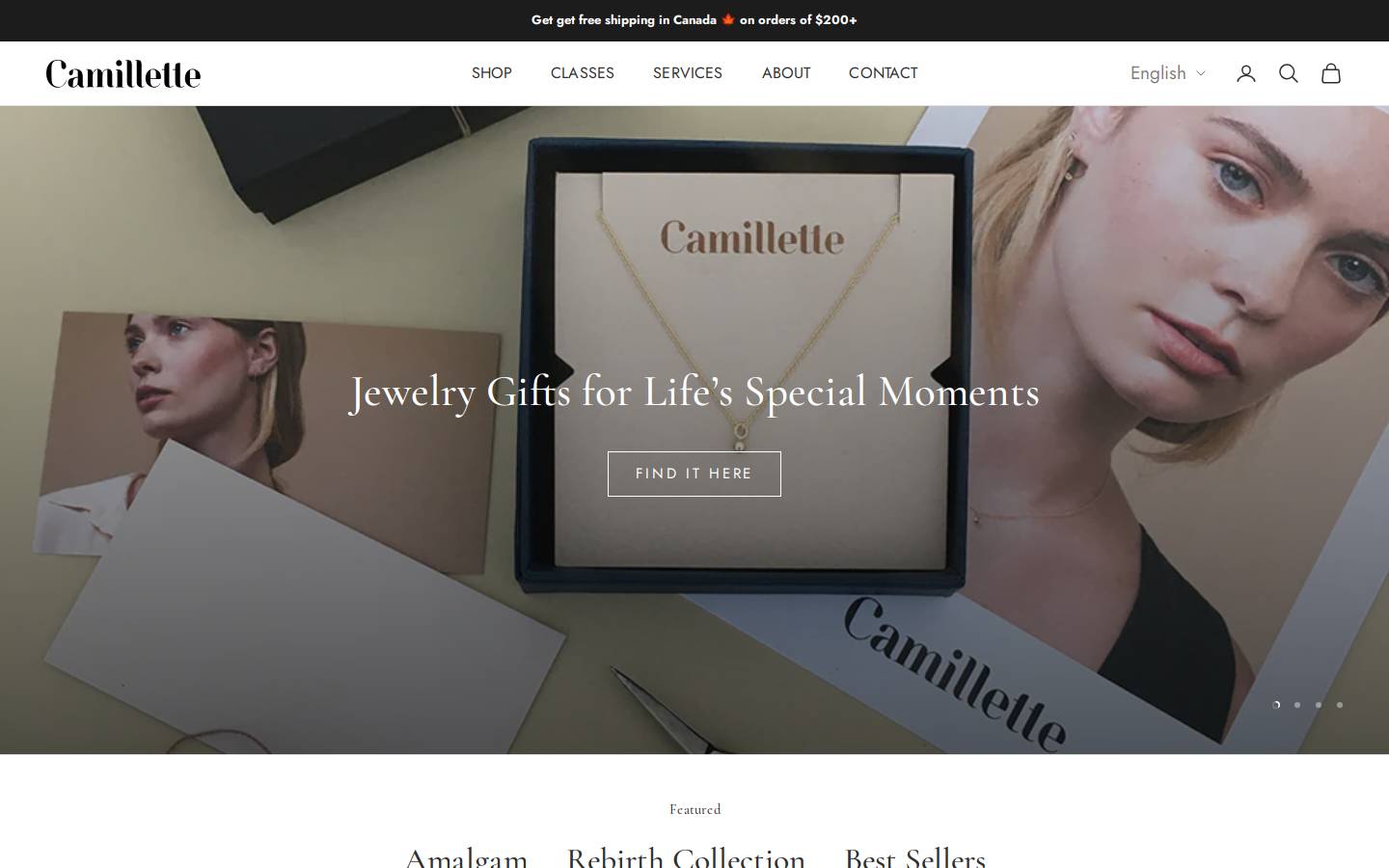camillette.com homepage screenshot