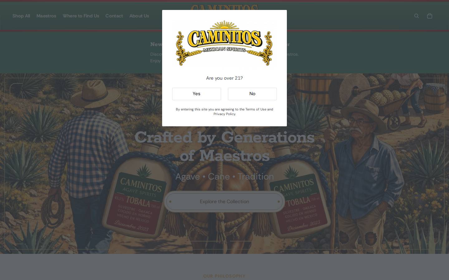 caminitos.com homepage screenshot