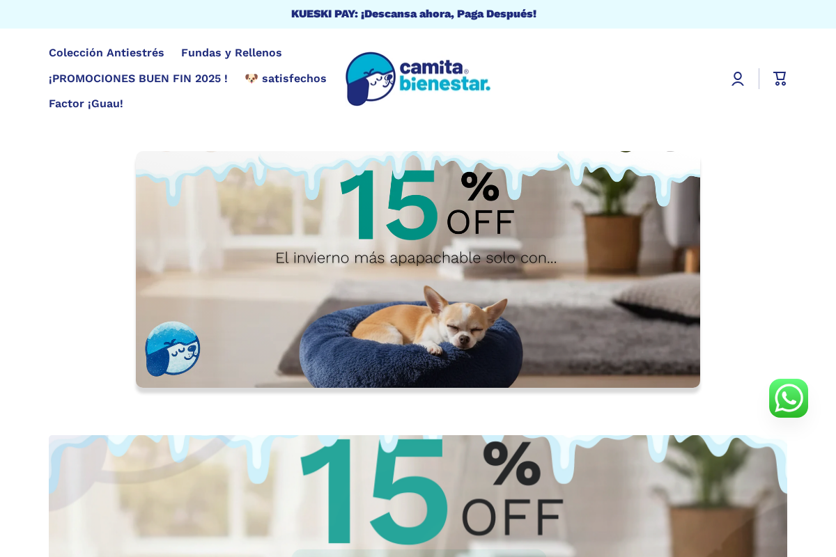 Camita Bienestar homepage screenshot