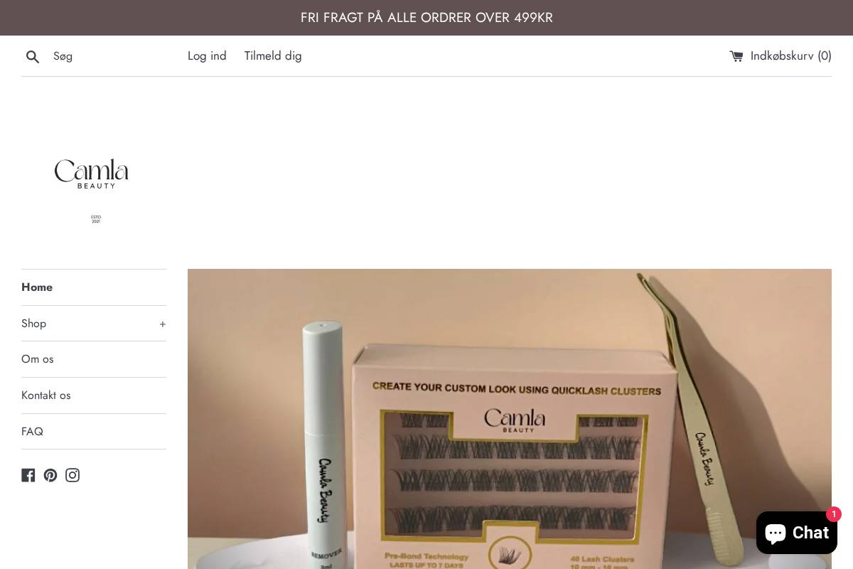 Camla Beauty homepage screenshot