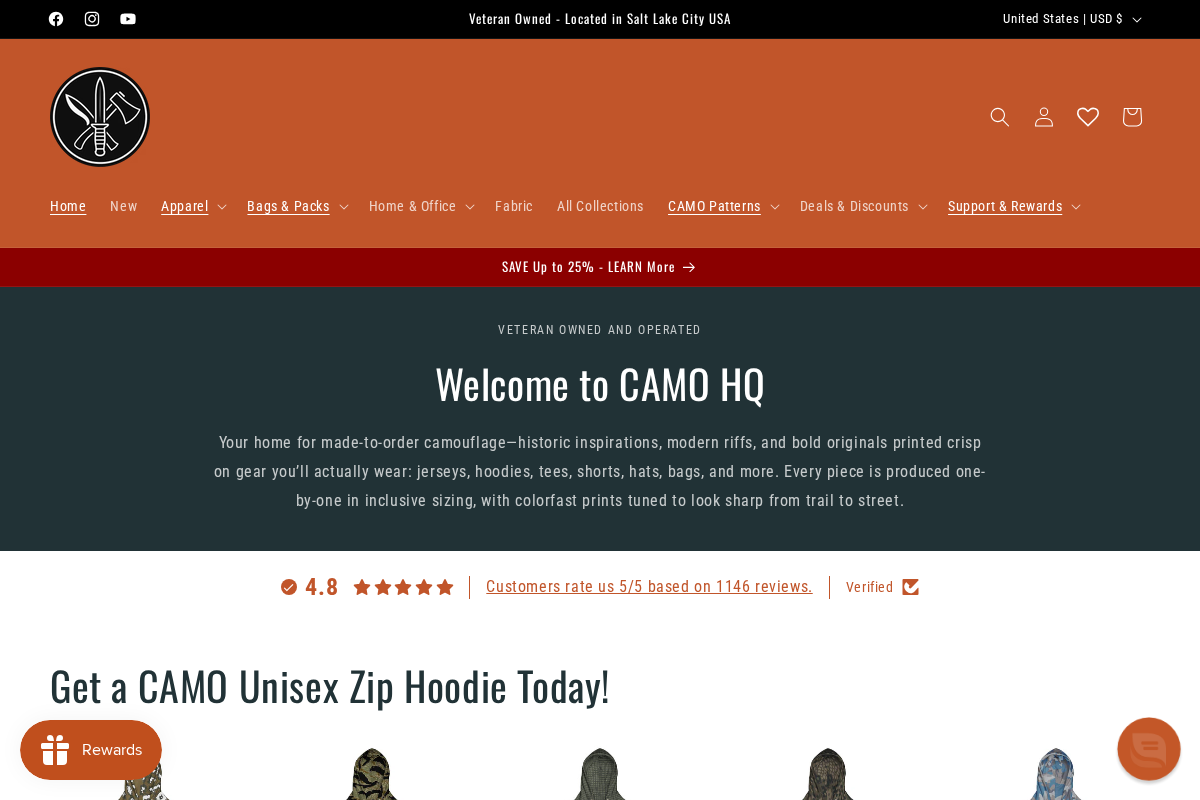 CAMO HQ homepage screenshot