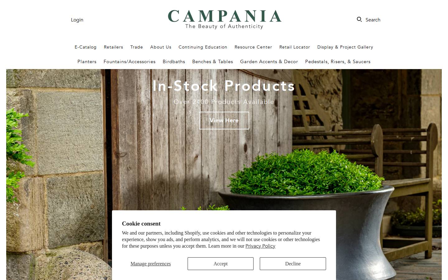 campaniainternational.com homepage screenshot