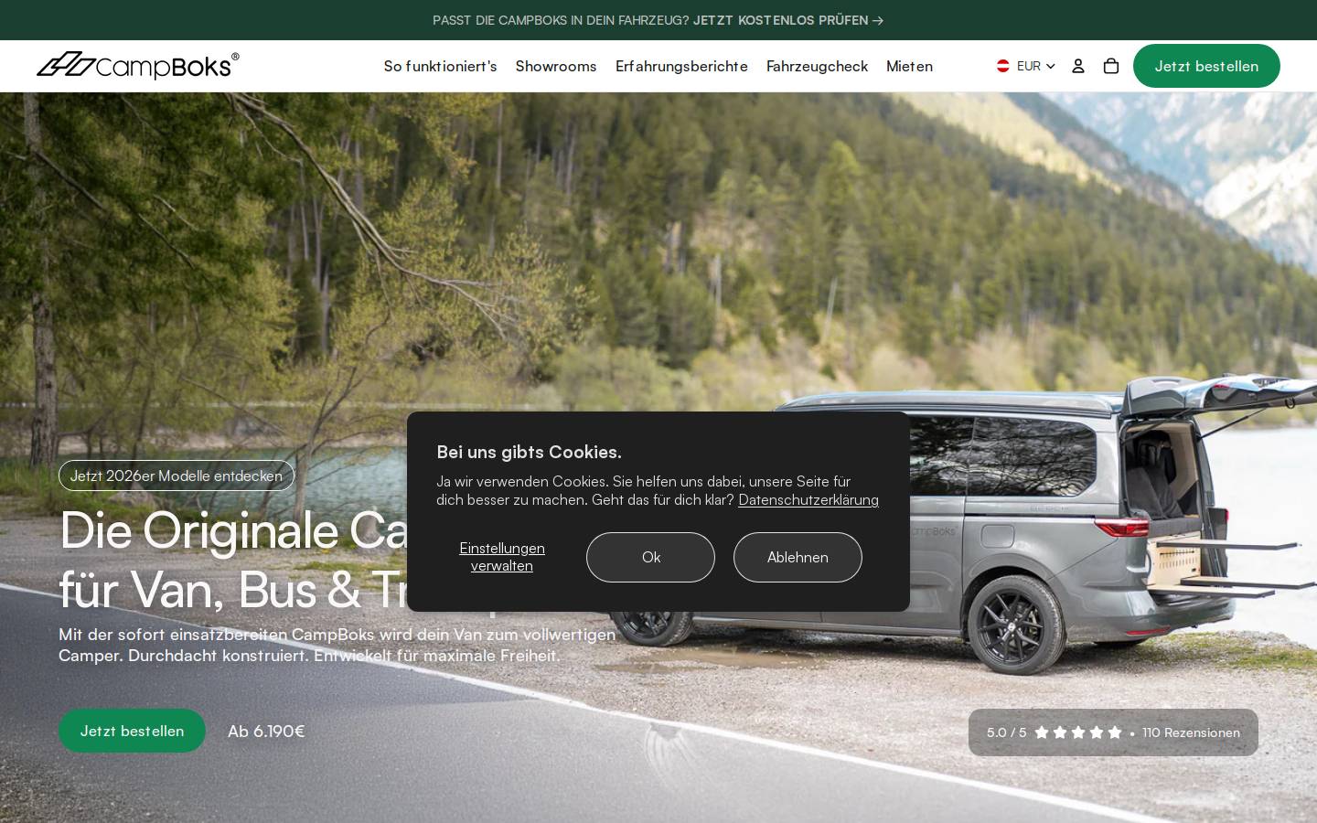 campboks.at homepage screenshot