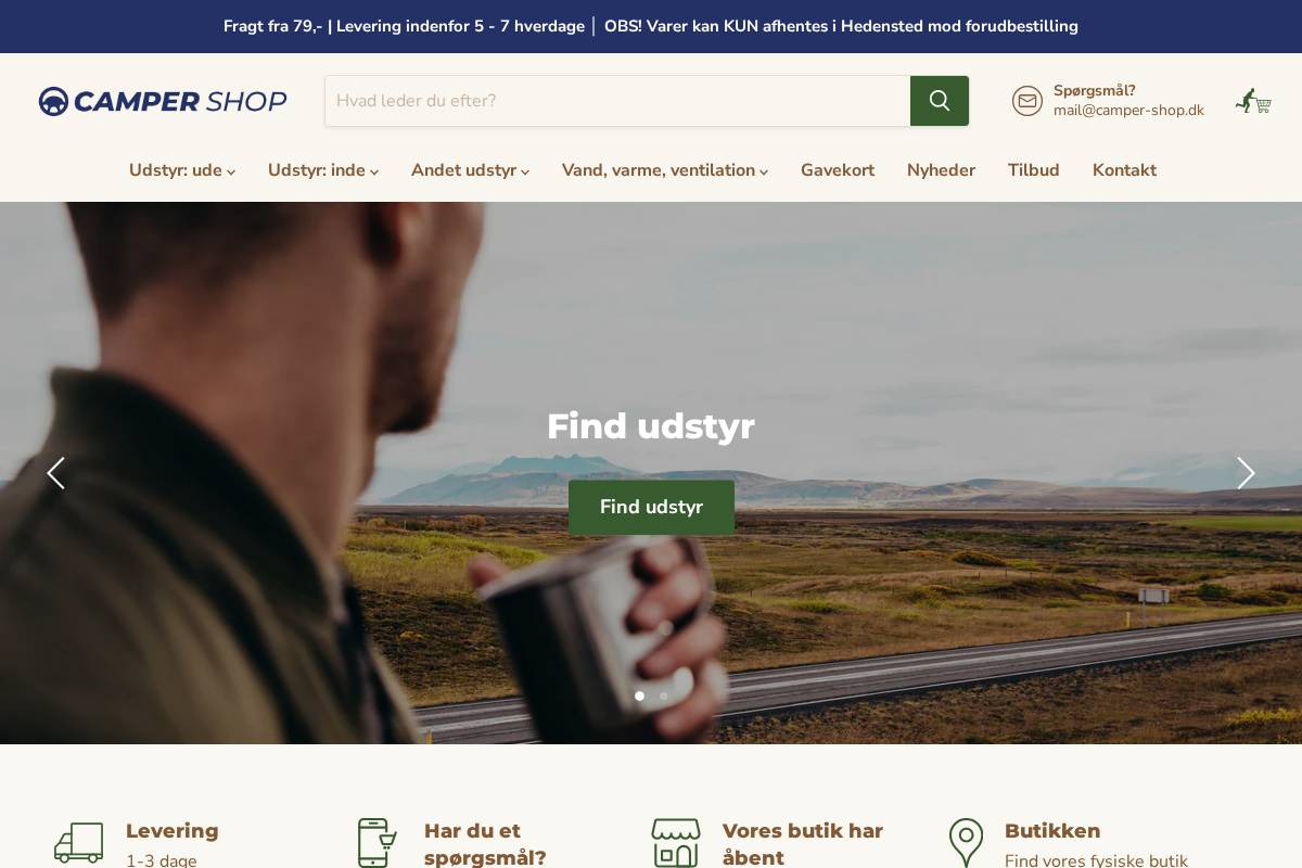 Camper Shop homepage screenshot