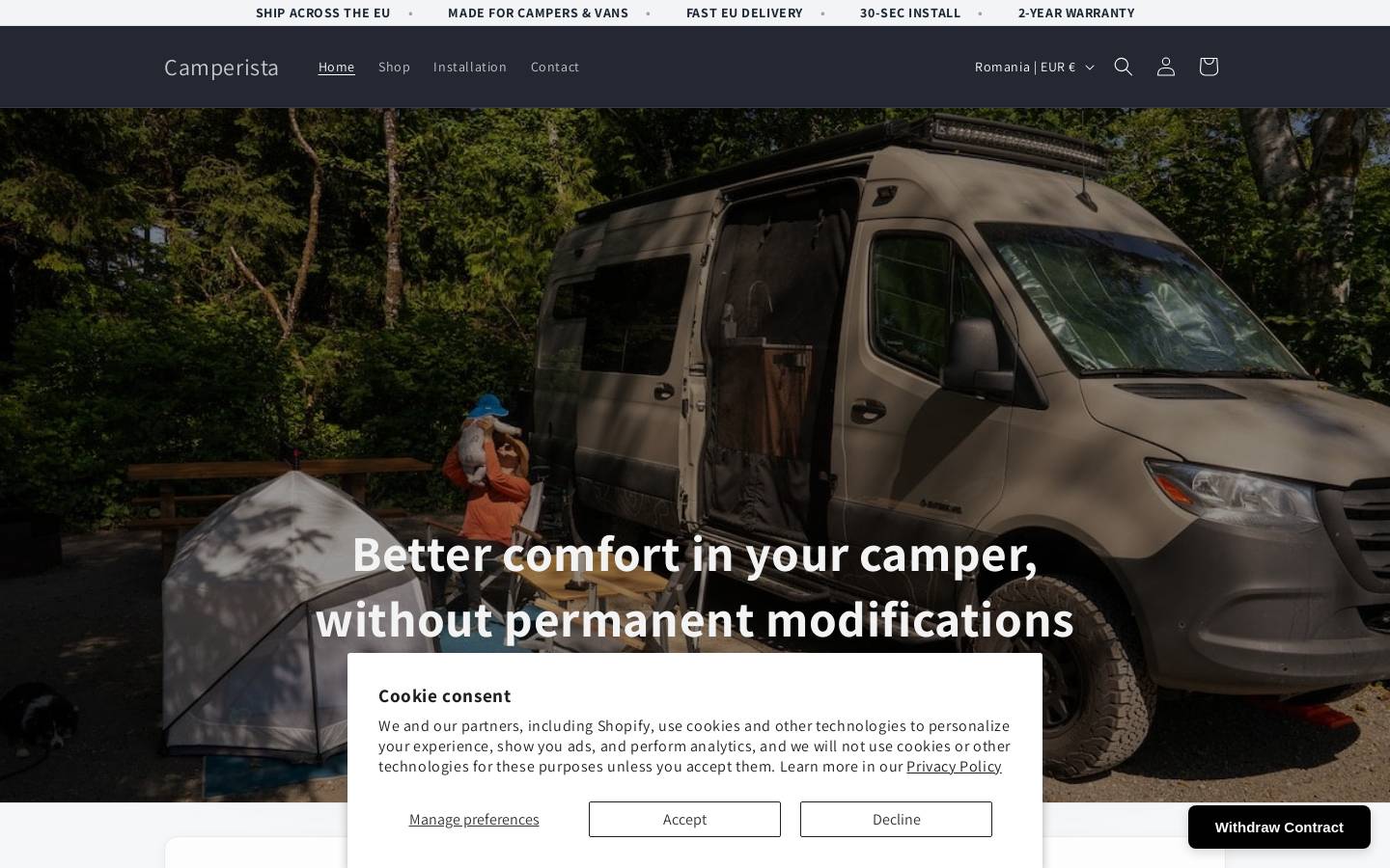 camperista.store homepage screenshot