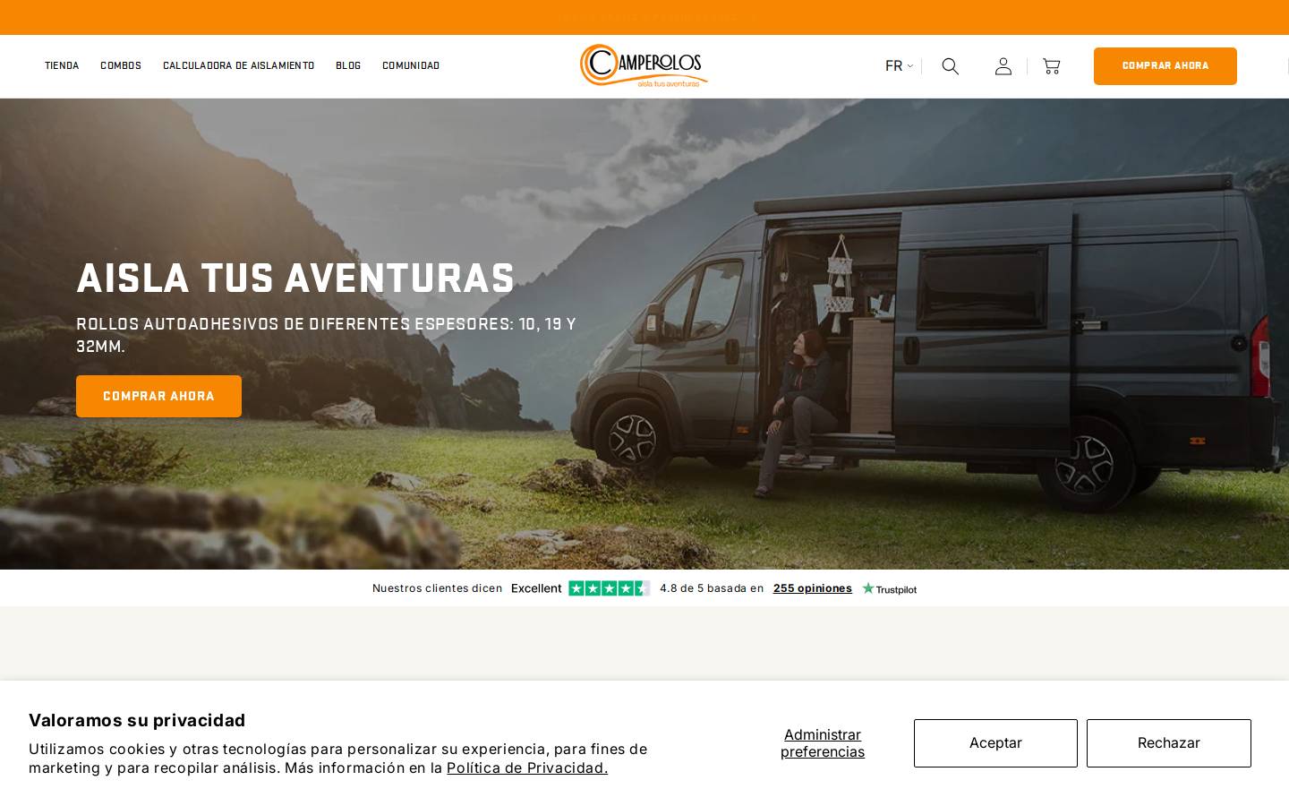 Camperolos homepage screenshot
