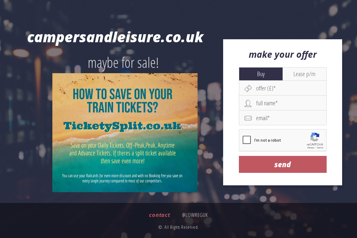 Campersandleisure homepage screenshot