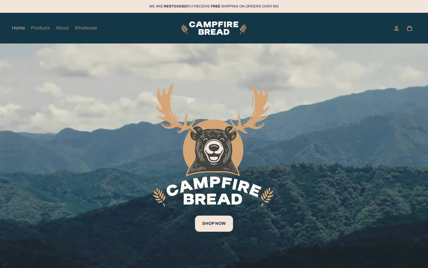 campfirebread.com homepage screenshot