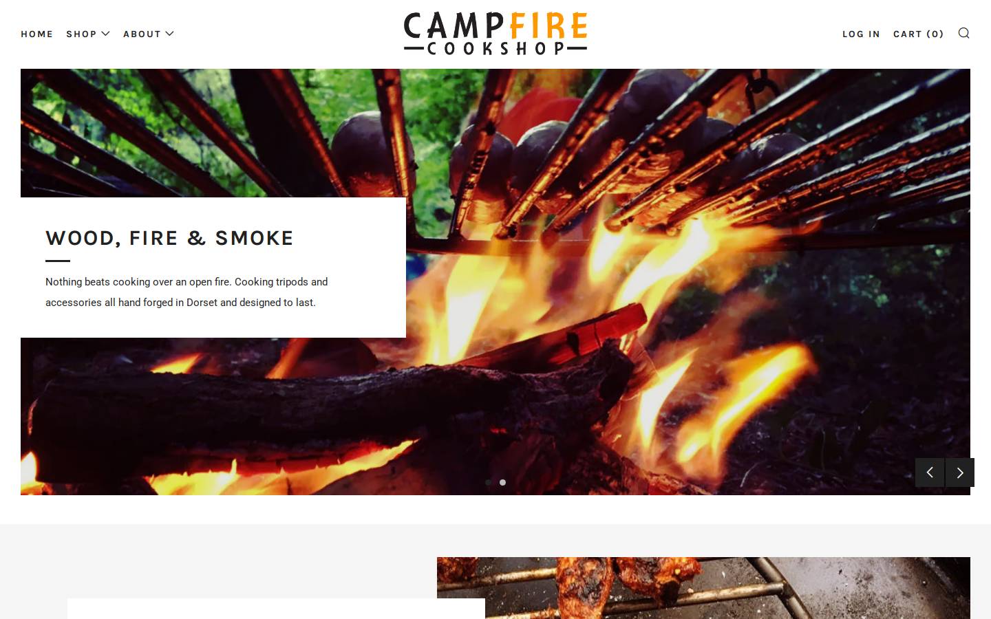 campfirecookshop.com homepage screenshot