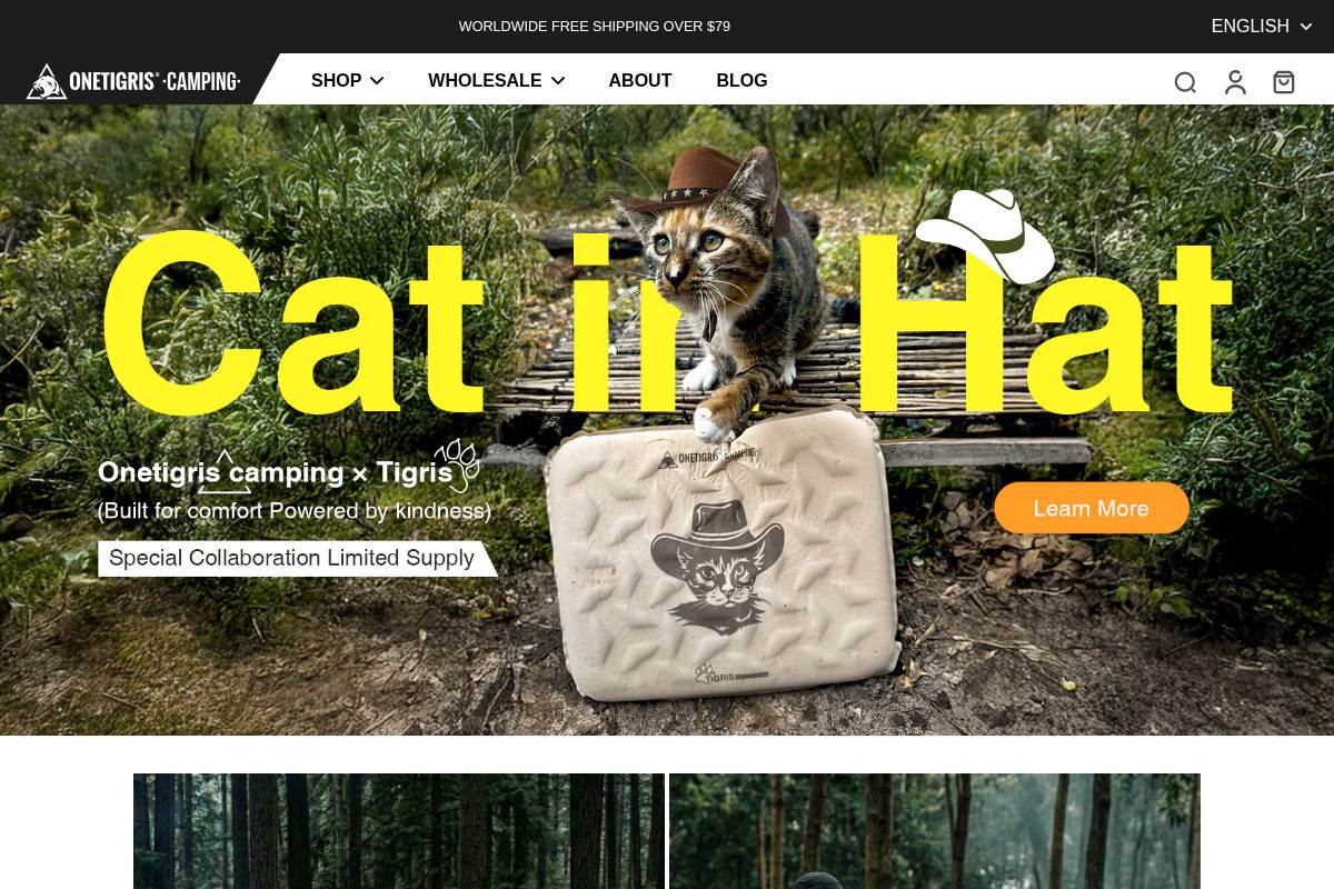 camping.onetigris.com homepage screenshot