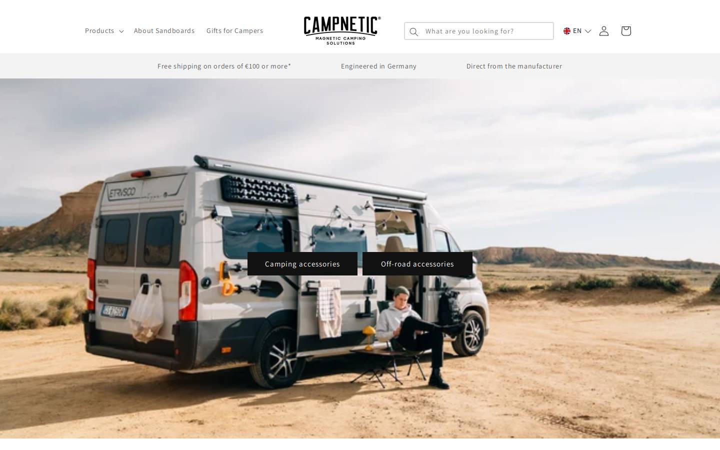 Campnetic homepage screenshot