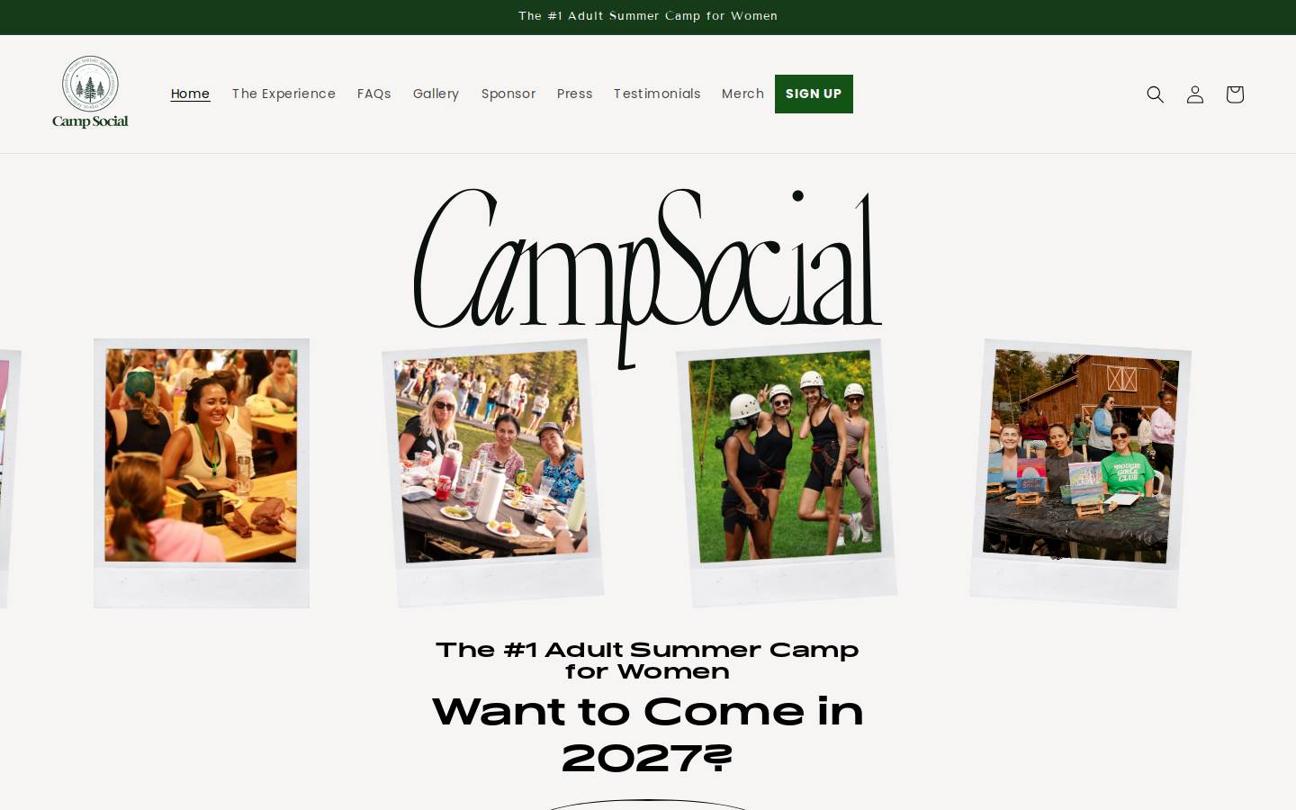 campsocial.com homepage screenshot