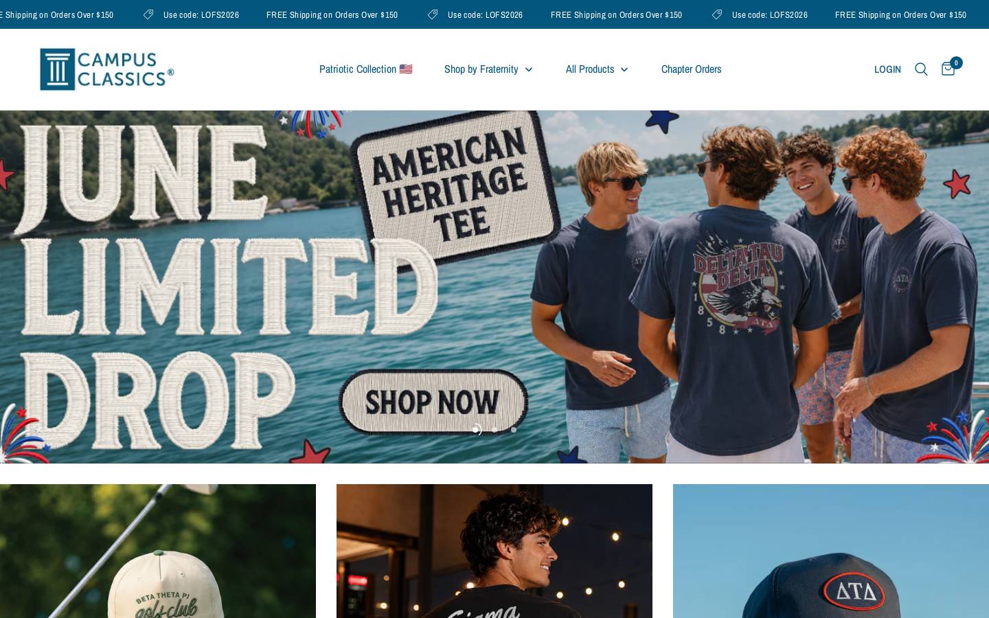 Campus Classics homepage screenshot